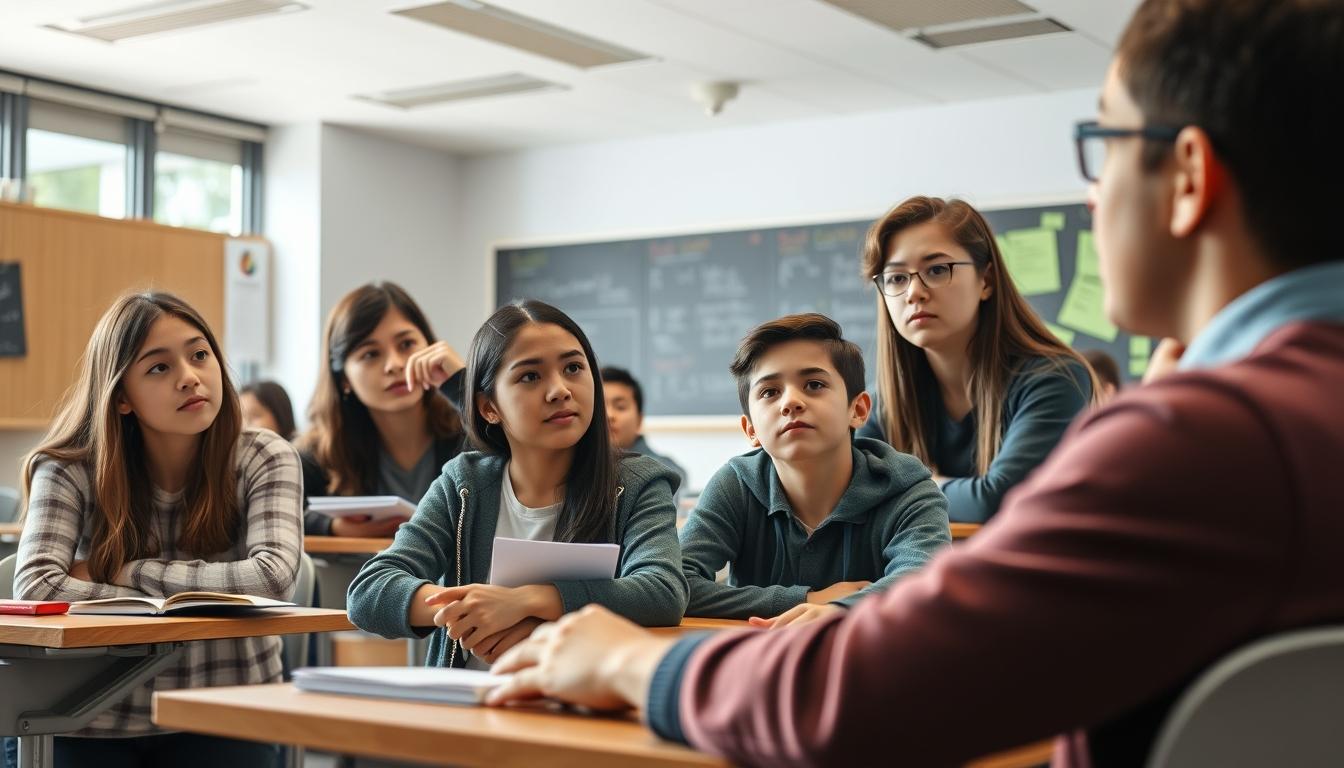 Student using learning strategies while studying